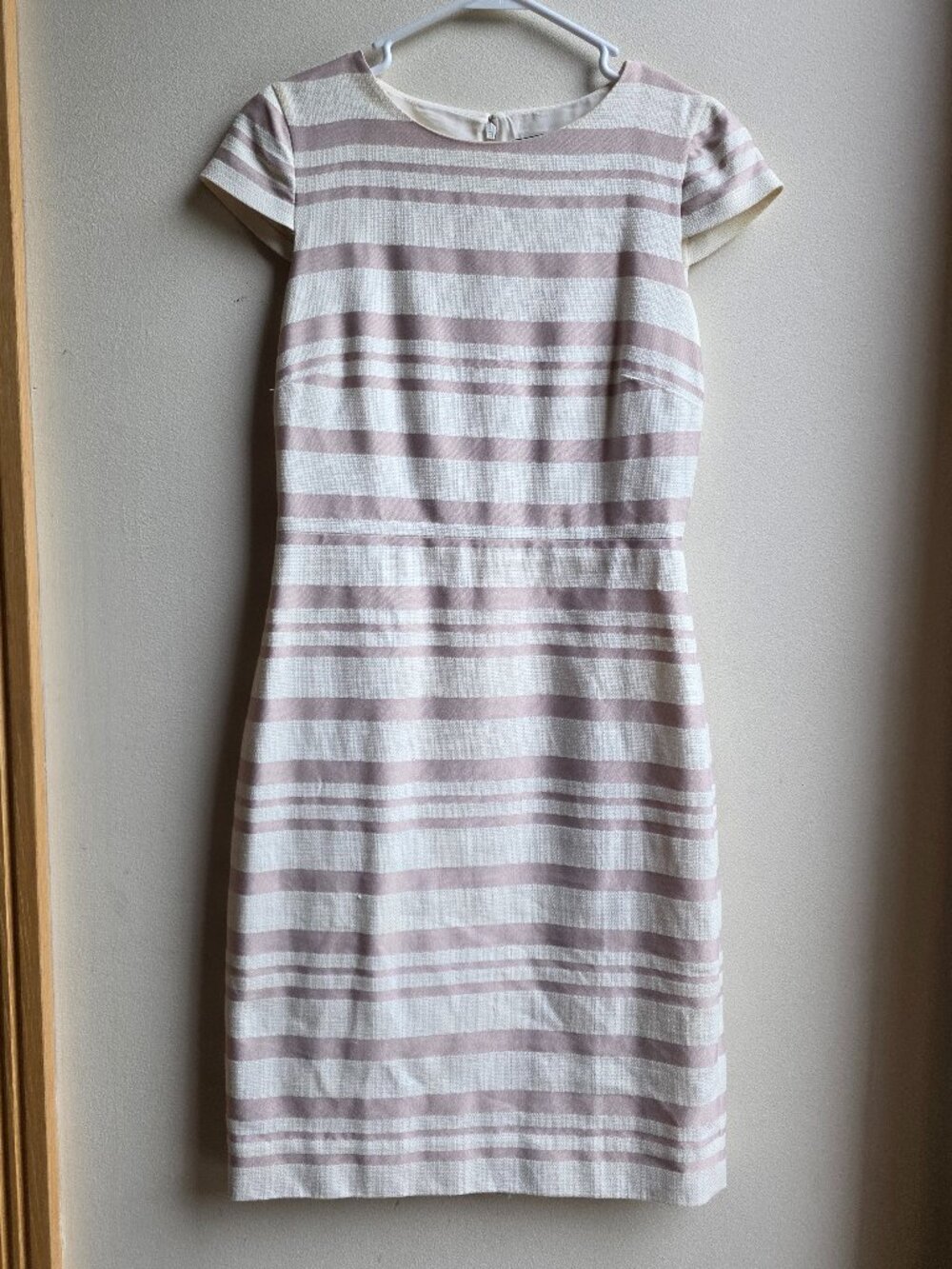 J. Crew Pink Stripe Cap Sleeve Midi Dress Size 2
